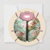 Invitation Ladybug rose floral victorien mignon (Devant)
