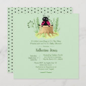 Invitation Ladybug rose mignon dans le Baby shower Forrest (Devant / Derrière)