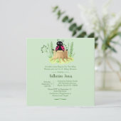 Invitation Ladybug rose mignon dans le Baby shower Forrest (Debout devant)