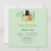 Invitation Ladybug rose mignon dans le Baby shower Forrest (Devant)
