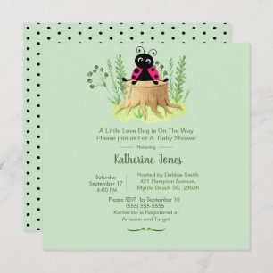 Invitation Ladybug rose mignon dans le Baby shower Forrest
