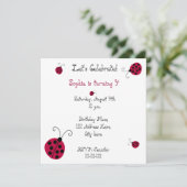 Invitation Ladybugs et fleurs (Debout devant)