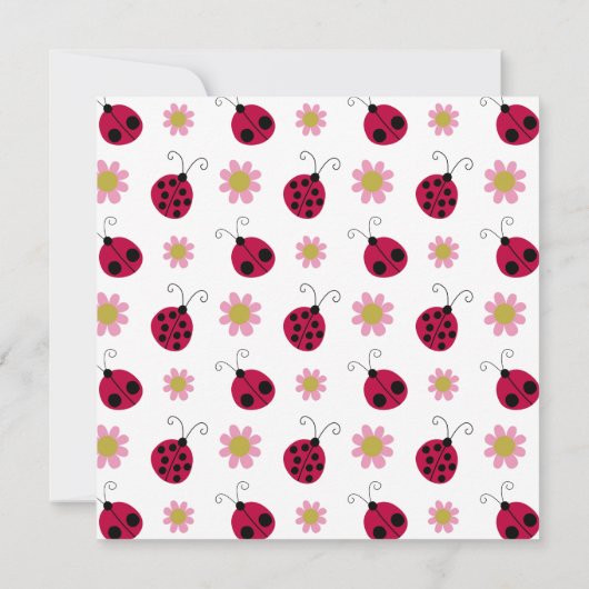 Invitation Ladybugs et fleurs (Dos)