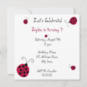 Invitation Ladybugs et fleurs (Devant)