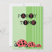 Invitation Ladybugs nom tournant 1 rouge vert 1er anniversair (Dos)