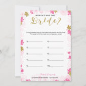 Invitation L'âge de la Fête des mariées de mariée (Devant)