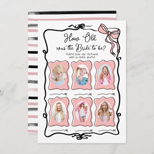 Invitation L'âge de la main de la mariée traînée Bow Bridal j (Devant / Derrière)