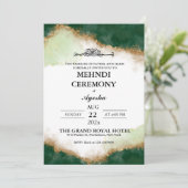 Invitation L'âge de l'or vert Mariage islamique Mehndi (Debout devant)