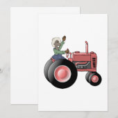 Invitation L'Agriculteur À L'Invitation D'Un Tracteur (Devant / Derrière)