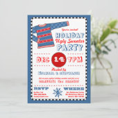 Invitation laide de fête de Noël de chandail de (Debout devant)