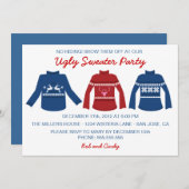 Invitation laide de fête de vacances de chandail (Devant / Derrière)