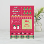 Invitation laide de partie de chandail de Noël (Debout devant)
