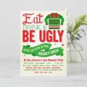 Invitation laide de vacances de fête de Noël de (Debout devant)