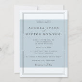 Invitation Laideur bleu poussiéreuse minimaliste moderne (Devant)