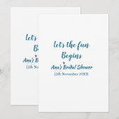Invitation laisse l'aventure commencer nuptiale douche ajoute (Devant / Derrière)
