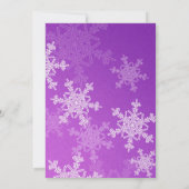Invitation Laisse neiger les flocons de neige violet fête de (Dos)