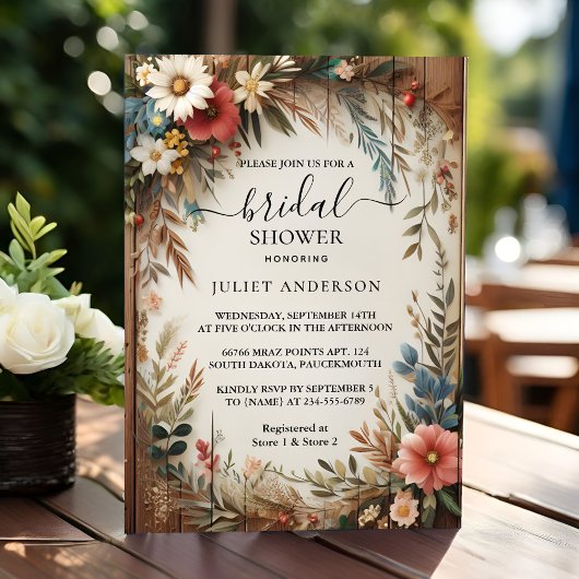 Invitation Laisser Garden Spring Boho Boho Fête des mariées r