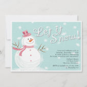 Invitation Laisser la neige mignonne Snowman fête de vacances (Devant)
