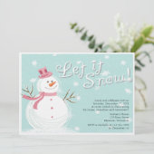 Invitation Laisser la neige mignonne Snowman fête de vacances (Debout devant)