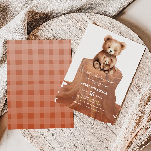 Invitation Laisser L'Aventure Commencer Baby Bear Boy Baby sh