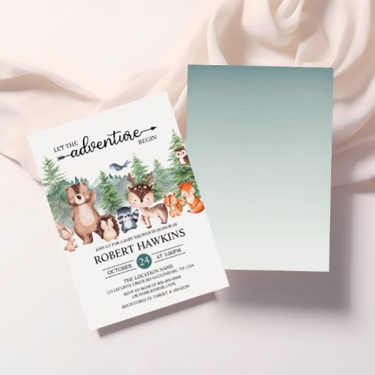 Invitation Laisser L'Aventure Commencer Baby shower