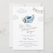 Invitation Laisser L'Aventure Commencer Baby shower (Devant)