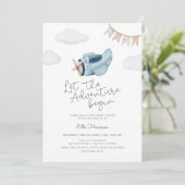 Invitation Laisser L'Aventure Commencer Baby shower (Debout devant)