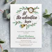 Invitation Laisser l'aventure commencer Baby shower aquarelle