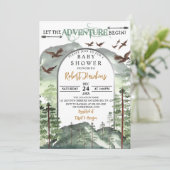Invitation Laisser l'aventure commencer Baby shower Invitatio (Debout devant)