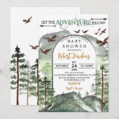 Invitation Laisser l'aventure commencer Baby shower Invitatio (Devant / Derrière)