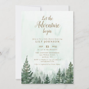 Invitation Laisser l'aventure commencer Baby shower Photo QR 