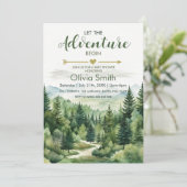 Invitation Laisser l'aventure commencer Forest Boy Baby showe (Debout devant)