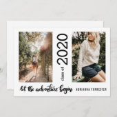 Invitation Laisser l'aventure commencer la classe de fin d'ét (Devant / Derrière)