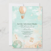 Invitation Laisser l'aventure commencer le Baby shower (Devant)