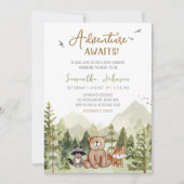 Invitation Laisser l'aventure commencer le Baby shower (Devant)