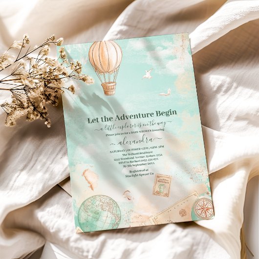 Invitation Laisser l'aventure commencer le Baby shower