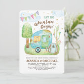 Invitation Laisser l'aventure commencer le Baby shower de cam (Debout devant)