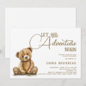 Invitation Laisser L'Aventure Commencer Le Baby shower De L'O (Devant / Derrière)