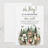Invitation Laisser l'aventure commencer le Baby shower des bo (Devant / Derrière)