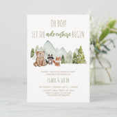 Invitation Laisser l'aventure commencer le Baby shower des bo (Debout devant)