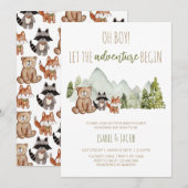 Invitation Laisser l'aventure commencer le Baby shower des bo (Devant / Derrière)