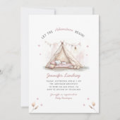 Invitation Laisser l'aventure commencer le Baby shower fille (Devant)