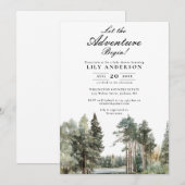 Invitation Laisser L'Aventure Commencer Le Baby shower Forest (Devant / Derrière)