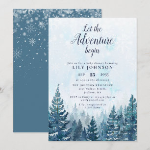 Invitation Laisser L'Aventure Commencer Le Baby shower Forêt 