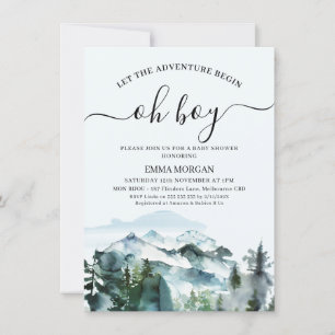Invitation Laisser L'Aventure Commencer Le Baby shower Sauvag