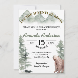 INVITATION LAISSER L'AVENTURE COMMENCER L'INVITATION BABY SHO