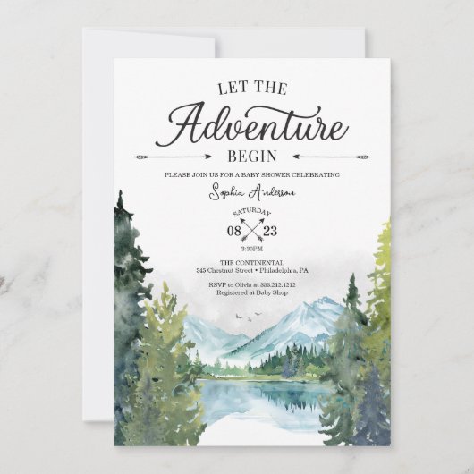 Invitation Laisser L'Aventure Commencer L'Invitation Baby sho (Devant)