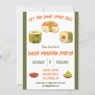 Invitation Laisser le bon temps rouler, Sushi Theme Party