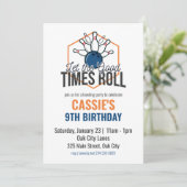Invitation Laisser le Bon Times Roll Bowling Anniversaire (Debout devant)