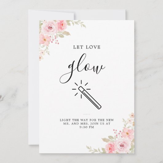 Invitation Laisser Love Glow Mariage Signer Rose Modèle (Devant)